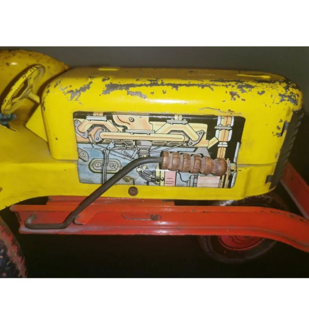 Vintage Marx Tin Lithograph Toy Tractor W/ Driver Good‎ Condition